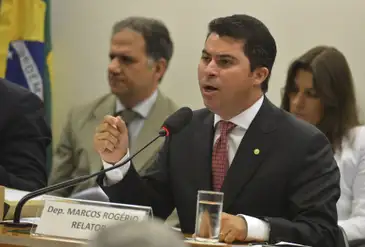 José Cruz/Agência Brasil Brasília – O relator, deputado Marco Rogério, durante a reunião do Conselho de Ética e Decoro Parlamentar da Câmara dos Deputados. (José Cruz/Agência Brasil)